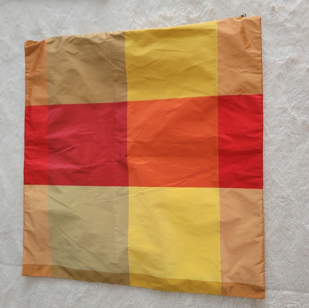 Pair (2) of Silk Taffeta Multi Color Cushion Cover Squares
